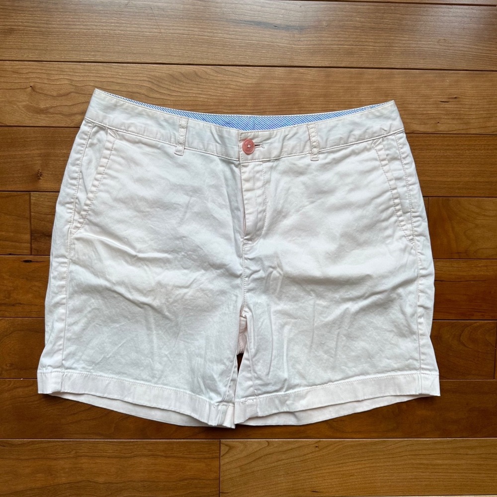 LL Bean Womens Chino Shorts Pale Pink Cotton‎ Blend Summer Casual Size 8